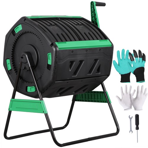 Gallon compost tumbler dual - 53-gallon,